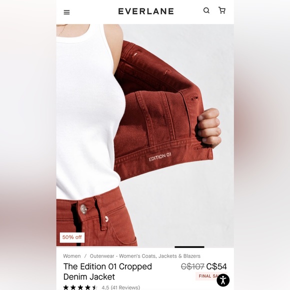 Everlane XL cropped denim jacket - Picture 2 of 7